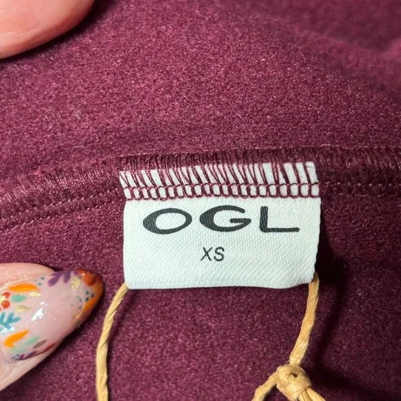 OGL CashSoft Oversized Scarf Jacket Plum Berry Women XS Cozy Modern Chic Comfort - Picture 8 of 16